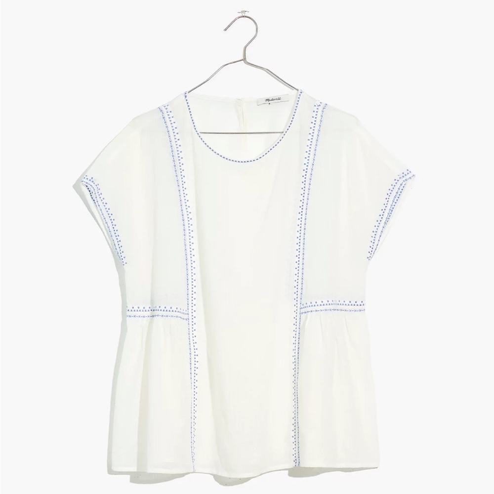 Madewell embroidered crewneck folk top